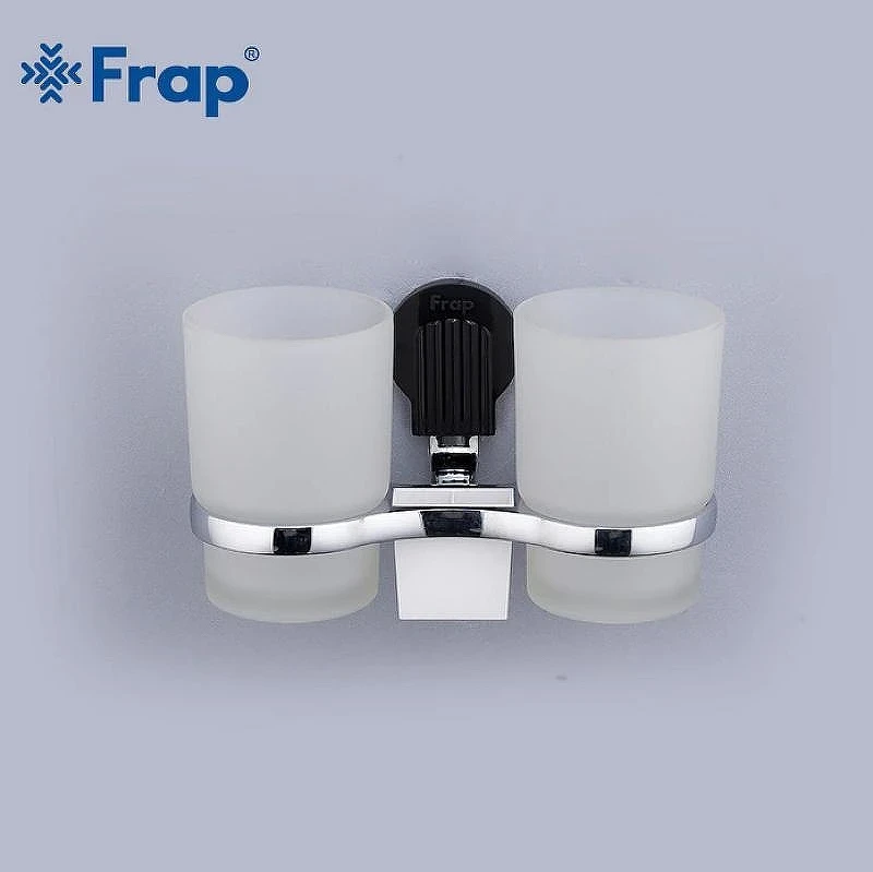 Стакан для зубных щеток Frap F33 F3308 двойной Хром
