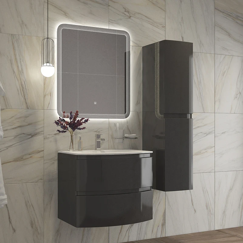 Зеркало Cezares Duet 70 CZR-SPC-DUET-700-800-LED-TCH с подсветкой с лазерной гравировкой и сенсорным выключателем стекло