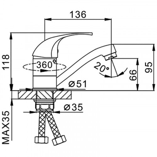 Смеситель для кухни Frap H29 F4529-2-B Хром