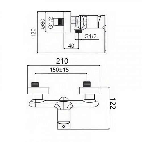 Смеситель для душа Maretti Aria AR35R845 цвет Хром