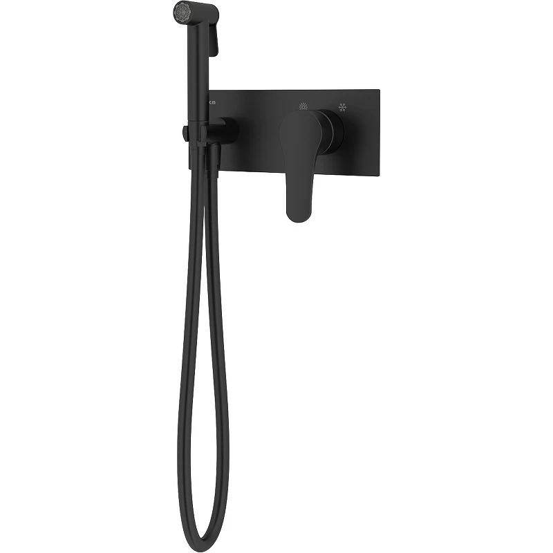 Гигиенический душ со смесителем Teska Elsa Pro BTK6408 Черный матовый латунь встраиваемый