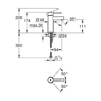 Смеситель для раковины Grohe Essence+ 34294001 Хром латунь