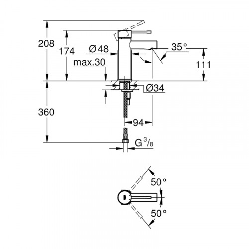 Смеситель для раковины Grohe Essence+ 34294001 Хром латунь