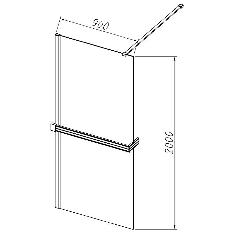 Душевая перегородка Vincea Walk-In HR 90 VSW-4HR900CGG профиль Брашированное золото стекло тонированное