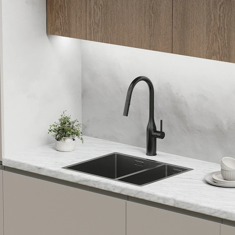 Смеситель для кухни Sancos Grand SC4002MB Черный матовый латунь