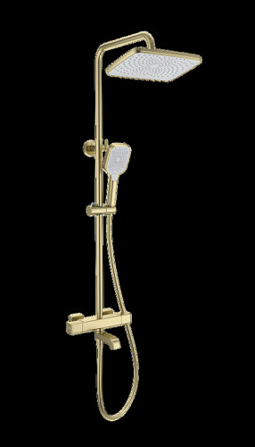 Душевая система Wonzon &amp; Woghand Stay WW-B3016-T1-BG с термостатом цвет Брашированное золото