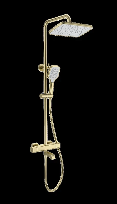 Душевая система Wonzon & Woghand Stay WW-B3016-T1-BG с термостатом цвет Брашированное золото