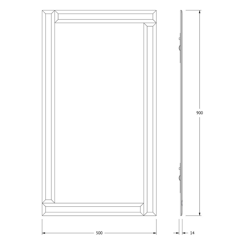 Зеркало Evoform Style 90x50 BY 0827 с зеркальным обрамлением - цвет Графит стекло