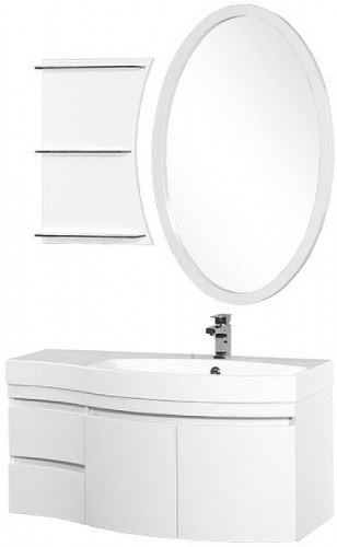 Тумба под раковину Aquanet Опера 115 R 169654 подвесная 2 дверцы 2 ящика Белая