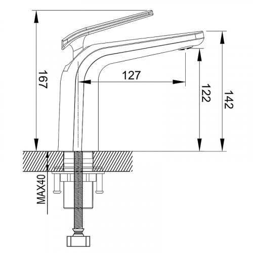 Смеситель для раковины Rose R39F R3901F Белый Хром латунь