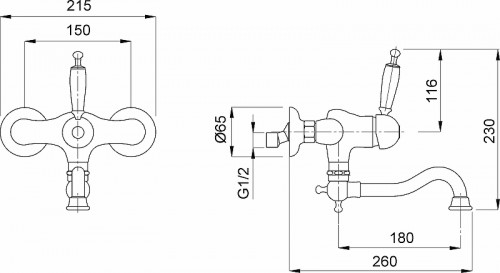 Смеситель для кухни Migliore Oxford 25904 Золото латунь на стену