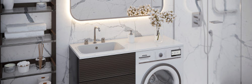 Раковина Paola Bella 120 L с местом под стиральную машину Белая