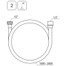 Душевой шланг Ravak SatinFlex 913.22BLM X07P671 Черный матовый пластик