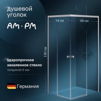 Душевой уголок AM.PM X-Joy 100х80 W94G-403-10080-MТ профиль Хром матовый стекло прозрачное