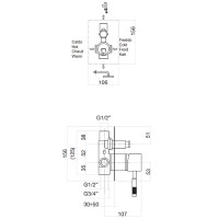 Смеситель для душа Webert Rimini RI860101010 Золото встраиваемый