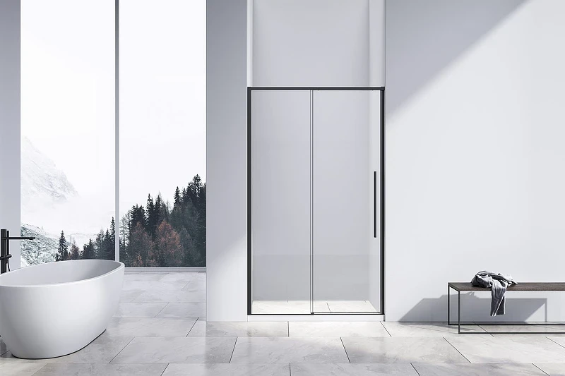 Душевая дверь Vincea Slim-N 140 VDS-4SN140CLB профиль Черный стекло прозрачное