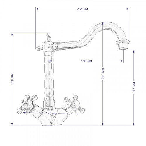 Смеситель для кухни Seaman Barcelone SSL-5079-LG цвет Светлое золото сатин