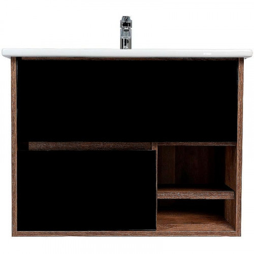 Тумба под раковину VIANT Люксембург 75 VLUX75ELCH-T2YP подвесная Черная матовая Кейптаун