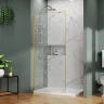 Душевая перегородка Azario Walk-In 100 AZ-275-100-BGL-CBR профиль Брашированное золото стекло с узором Битое стекло