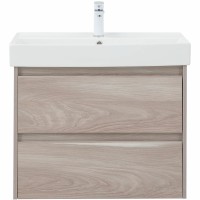 Тумба под раковину Aquanet Nova Lite 75 287885 подвесная Орех светлый МДФ / ЛДСП