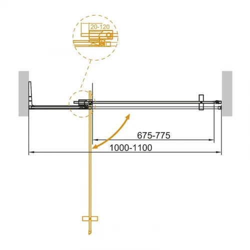 Душевая дверь Cezares Slider 110 SLIDER-B-1-100/110-GRIGIO-Cr профиль Хром стекло тонированное