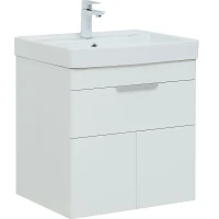 Тумба с раковиной Aquanet Ирис new 60 312425 подвесная Белый глянец МДФ / ЛДСП
