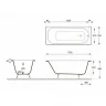 Чугунная ванна Delice Continental 170x70 DLR230613 без отверстий под ручки и антискользящего покрытия