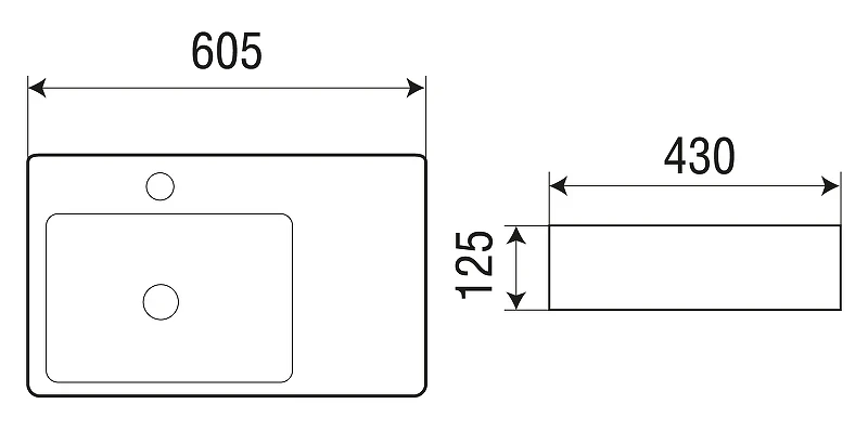 Раковина WeltWasser Elbach 2223 L 60 10000004573 Белый глянец фаянс накладная