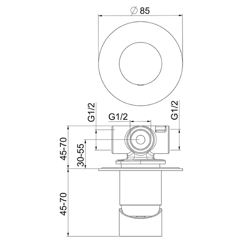 Смеситель для душа Webert One-B NB880101560 Черный матовый встраиваемый