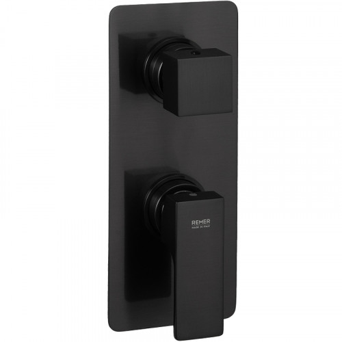 Смеситель для душа Remer Absolute AU92KBCFP Черный хром брашированный латунь встраиваемый
