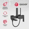Душевая система Agger Great A2893344 Черная матовая латунь на стену