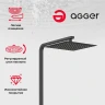 Душевая система Agger Great A2893344 Черная матовая латунь на стену