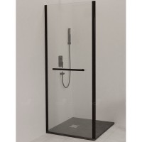 Душевая стенка RGW Z-060-3B 90 352206309-14 профиль Черный стекло прозрачное