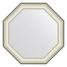 Зеркало Evoform Octagon 69х69 BY 0551 в багетной раме - Белая кожа с хромом 78