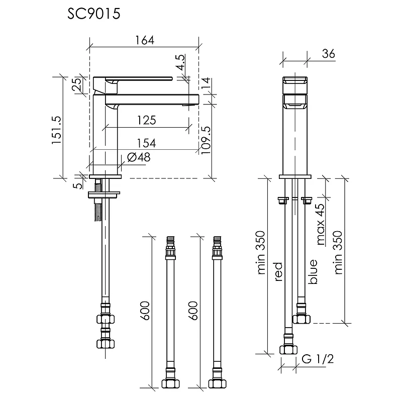 Смеситель для раковины Sancos Studio SC9015BG Золото брашированное