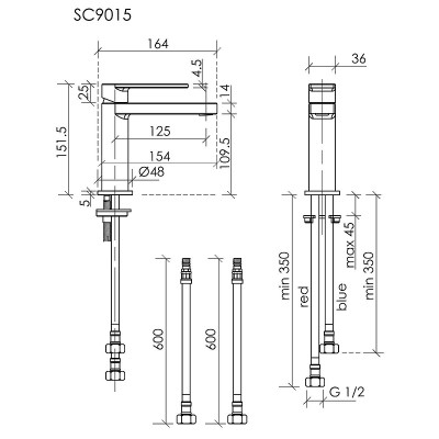 Смеситель для раковины Sancos Studio SC9015BG Золото брашированное