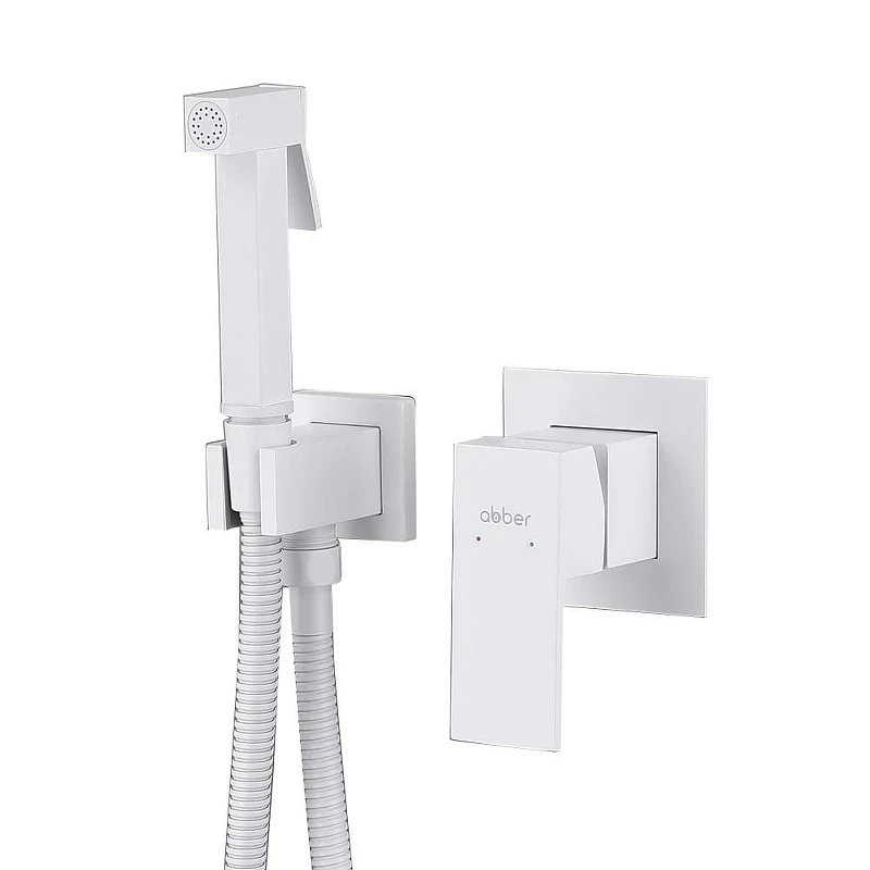 Гигиенический душ со смесителем Abber Daheim AF8225W цвет Белый матовый