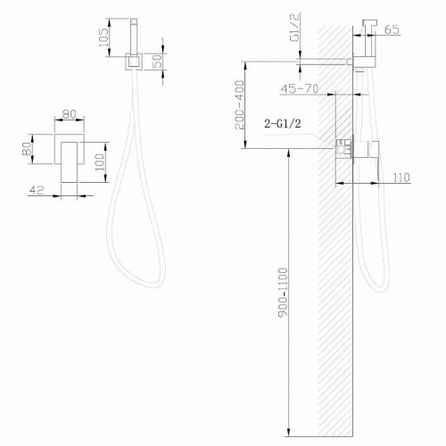 Гигиенический душ со смесителем Abber Daheim AF8225W цвет Белый матовый