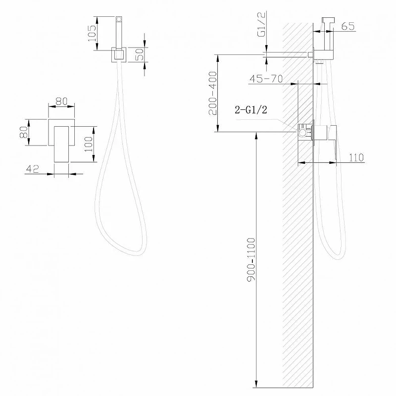 Гигиенический душ со смесителем Abber Daheim AF8225W цвет Белый матовый
