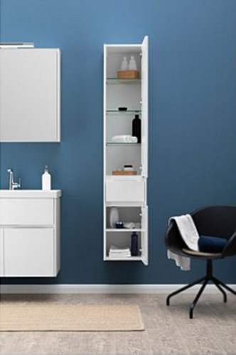 Шкаф пенал Aquanet Латина 35 L 187544 подвесной Белый МДФ / ЛДСП