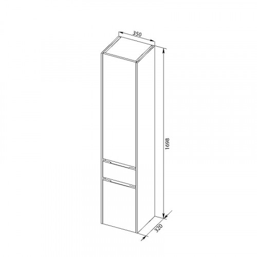 Шкаф пенал Aquanet Латина 35 L 187544 подвесной Белый МДФ / ЛДСП
