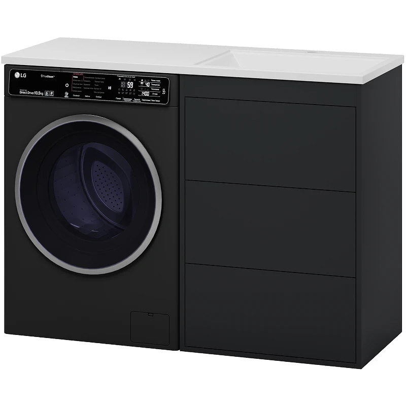 Тумба с раковиной Brevita Grafit 120 R УТ000015422 Графит матовый МДФ / ЛДСП