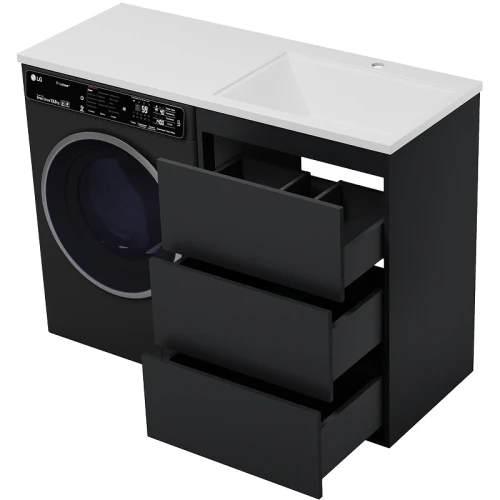 Тумба с раковиной Brevita Grafit 120 R УТ000015422 Графит матовый МДФ / ЛДСП