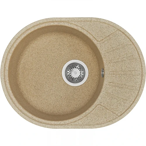 Кухонная мойка Aquaton Чезана 57 1A711232CS220 Песочная искусственный камень (литьевой мрамор) встраиваемый