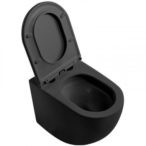 Унитаз Abber Bequem AC1111TMB приставной Черный матовый с сиденьем Микролифт