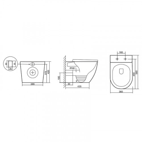 Унитаз Abber Bequem AC1111TMB приставной Черный матовый с сиденьем Микролифт