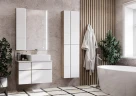 Подвесной шкаф Aquaton Мишель 43 1A243903MIX40 Дуб эндгрейн Белый МДФ / ЛДСП