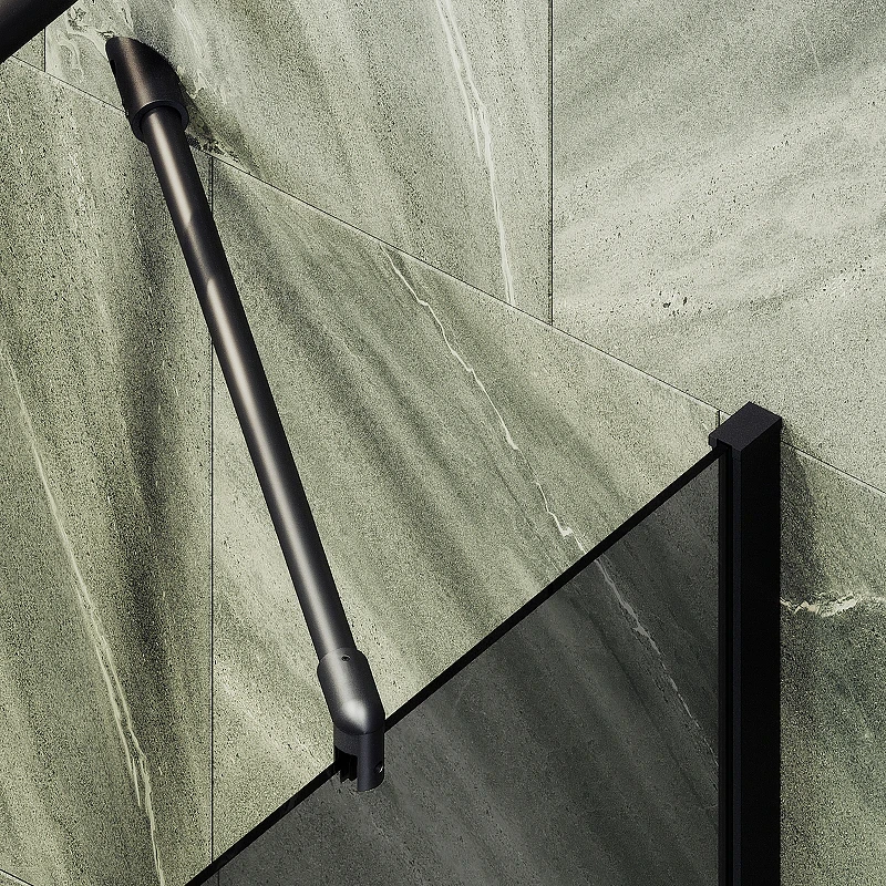 Шторка на ванну Maybah Glass MGV-79-6ш 500x1400 в широком профиле Черный стекло графитовое