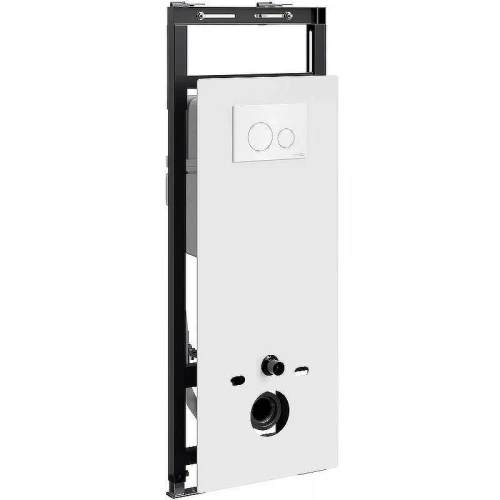 Инсталляция WasserKRAFT Salm 27TLT.010.ME.WH.WH02 для унитаза Белое стекло с Белой клавишей смыва