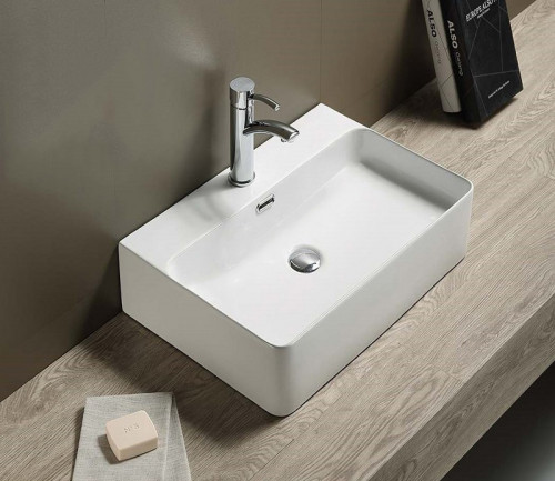 Раковина-чаша CeramaLux 60 D1338 (8145) Белая фаянс накладная